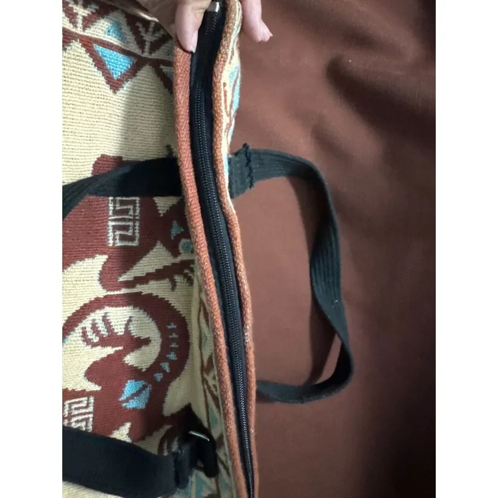 Southwestern Gecko Zipper Canvas Handbag Purse